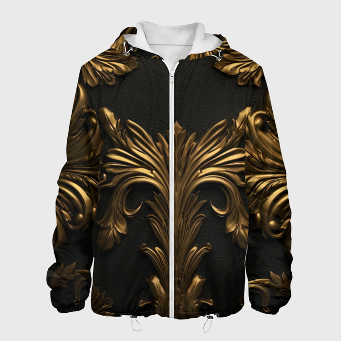 Мужская куртка 3D Темные золотые узоры фото