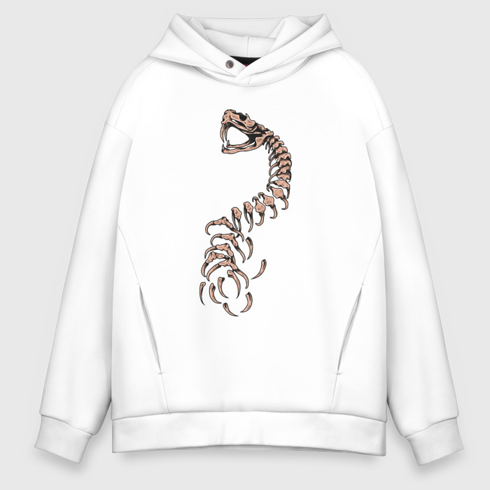Мужское худи Oversize хлопок Скелет змеи фото