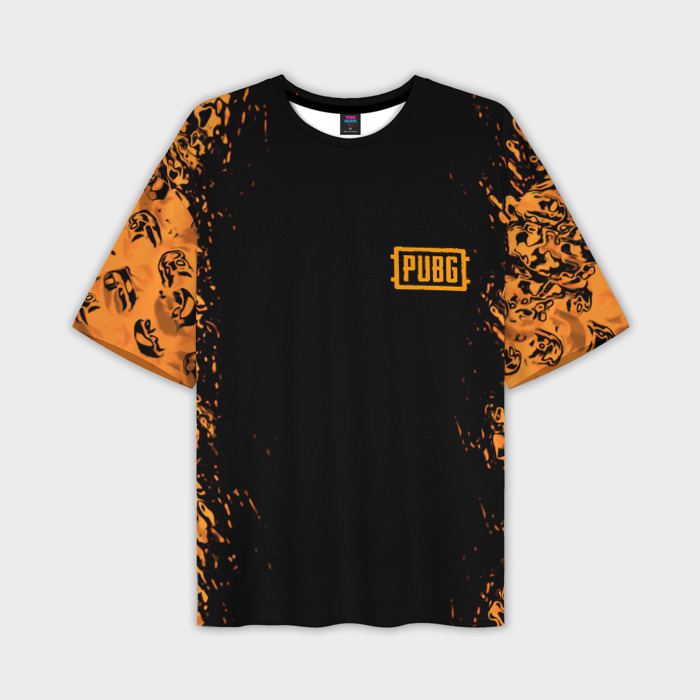 Мужская футболка oversize 3D Pubg ржавый метал стиль фото