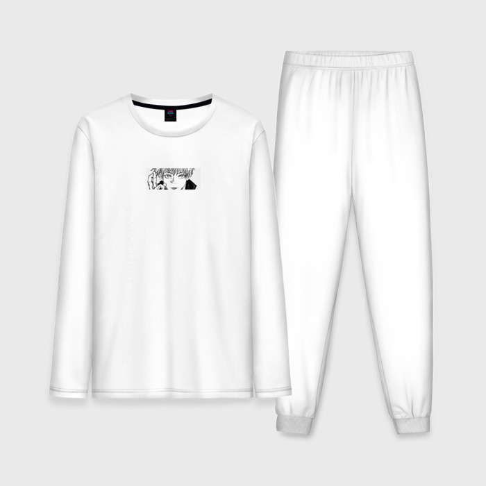 Мужская пижама с лонгсливом хлопок Бесконечность, пустота   иероглифы фото