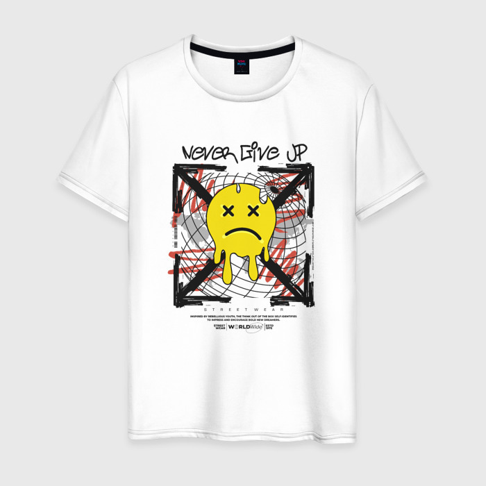 Мужская футболка хлопок Скрещенные стрелки смайлик фото