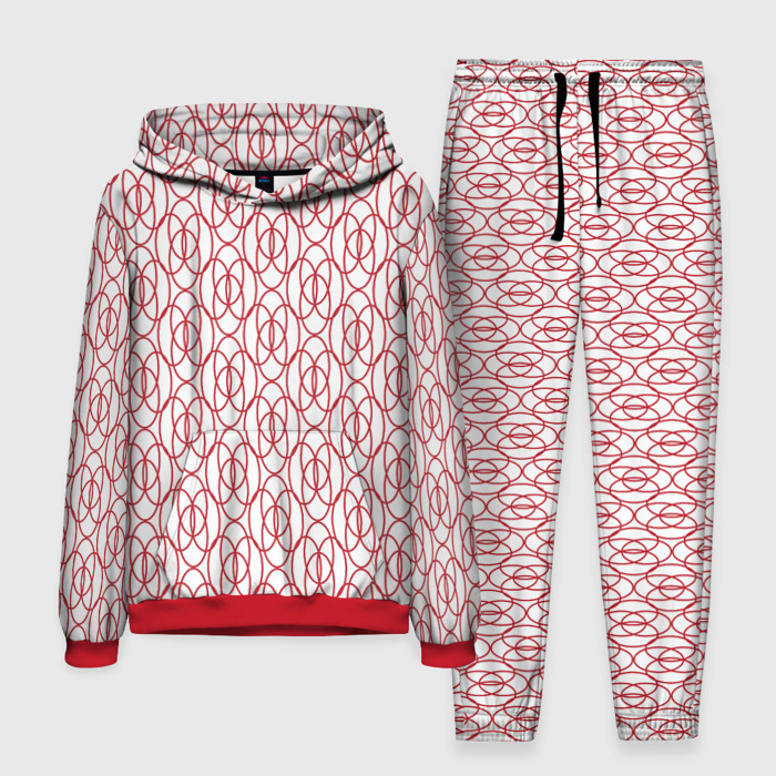 Мужской костюм с толстовкой 3D Узорные овалы фото