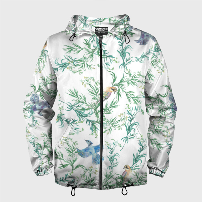 Мужская ветровка 3D Полынь и птицы фото