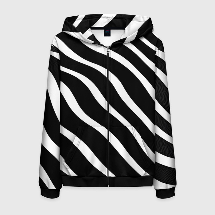 Мужская толстовка 3D на молнии Зебра полосы фото