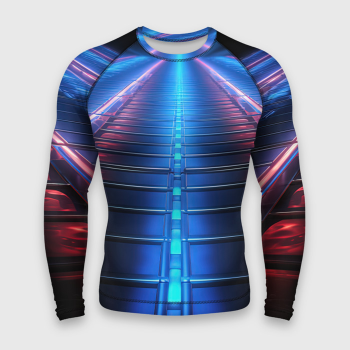 Мужской рашгард 3D Неоновый  путь фото