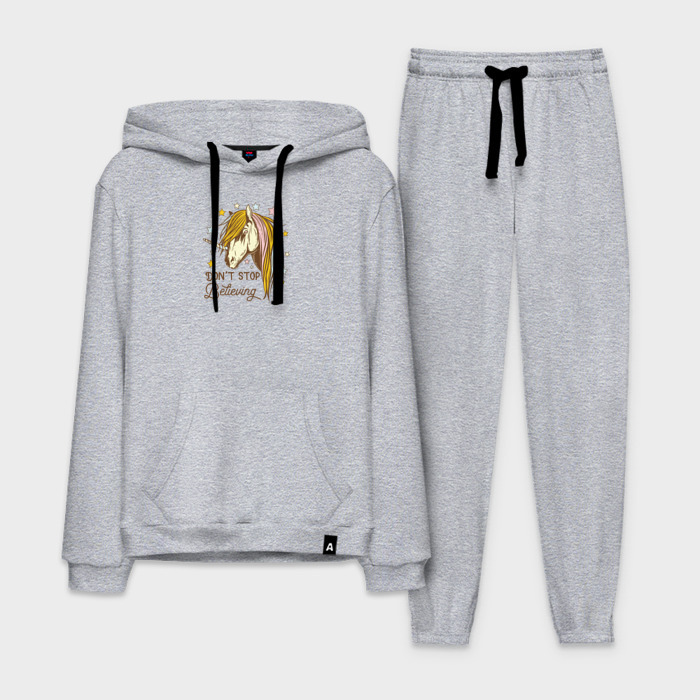 Мужской костюм хлопок с толстовкой Не переставай верить фото