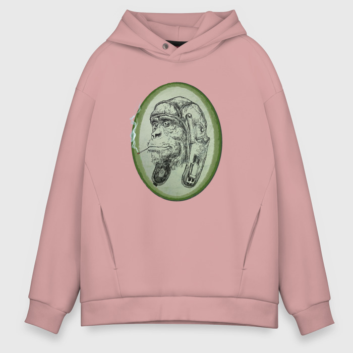 Мужское худи Oversize хлопок Пилот шимпанзе фото
