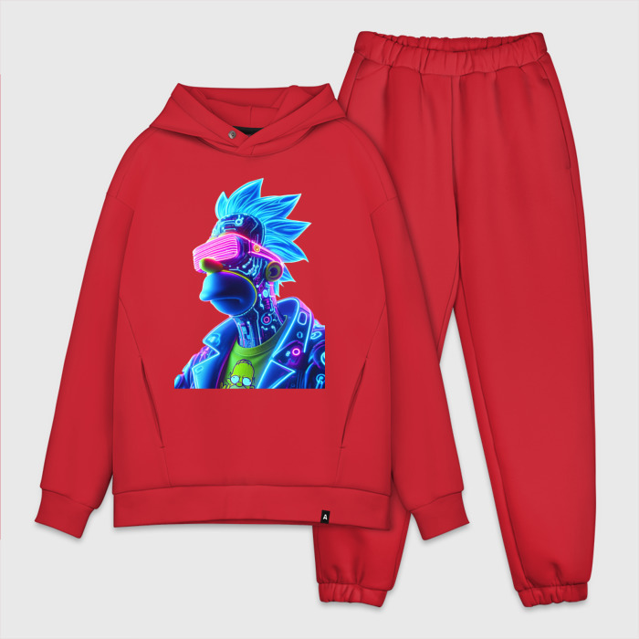 Мужской костюм oversize хлопок Cyberpunks not dead   Homer Simpson фото