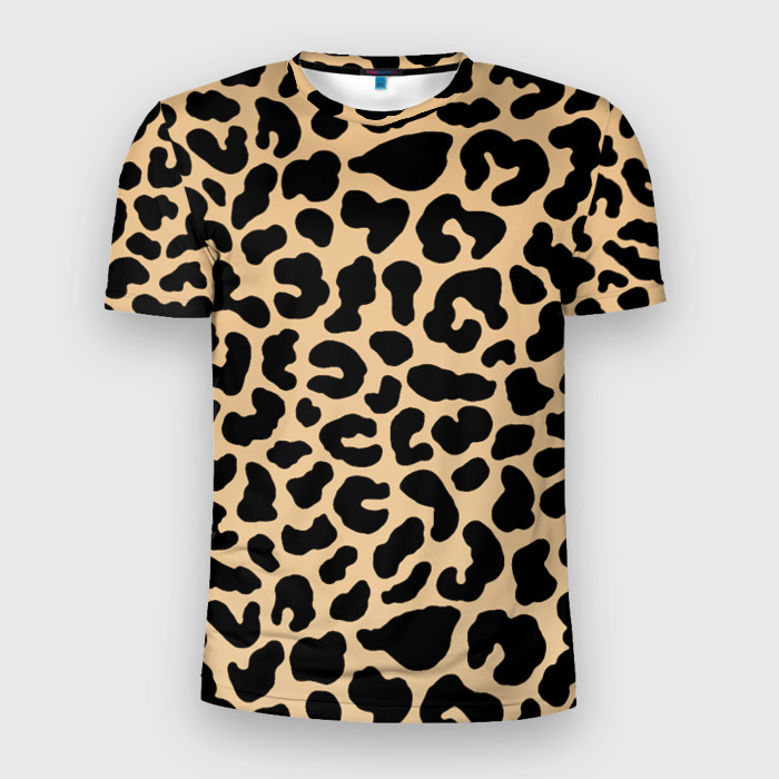 Мужская футболка 3D Slim Светлый леопардовый фото