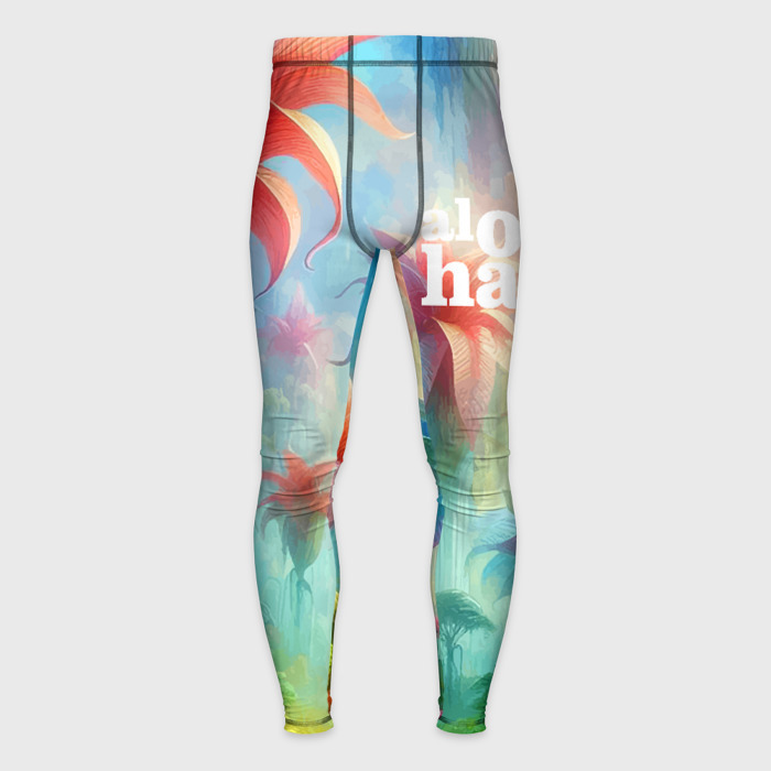 Мужские тайтсы 3D Сказочный райский сад   алоха фото