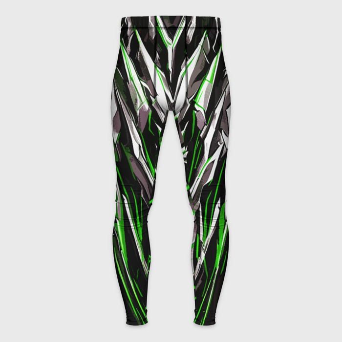 Мужские тайтсы 3D Острый металл зелёный фото