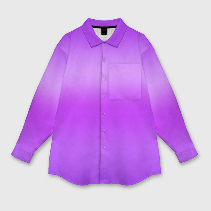 Мужская рубашка oversize 3D Яркий сиреневый градиент фото