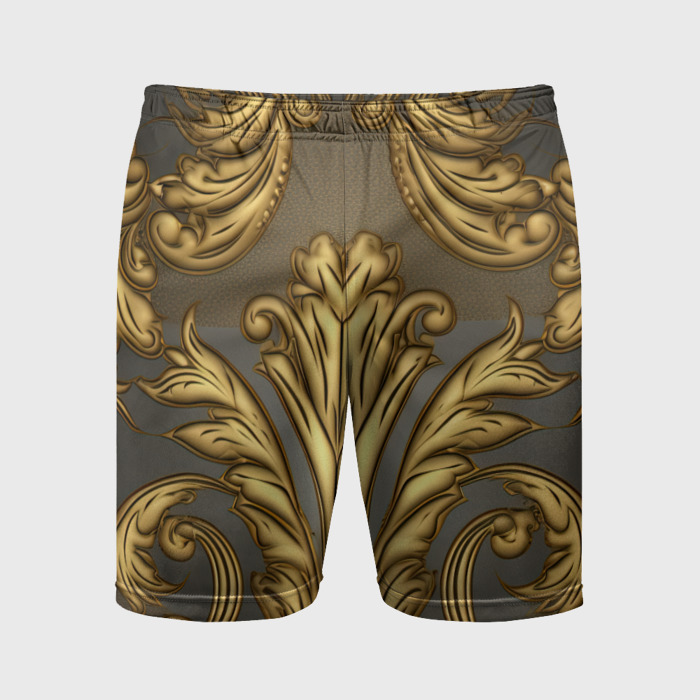 Мужские шорты спортивные Лепнина объемные золотые узоры фото