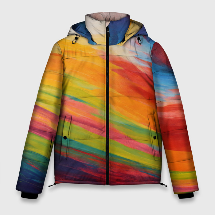 Мужская зимняя куртка 3D Мазки красками фото