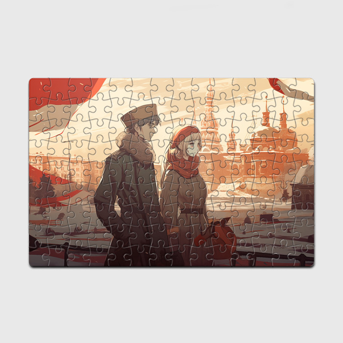 Головоломка Пазл магнитный 126 элементов Русские парень и девушка в стиле аниме фото