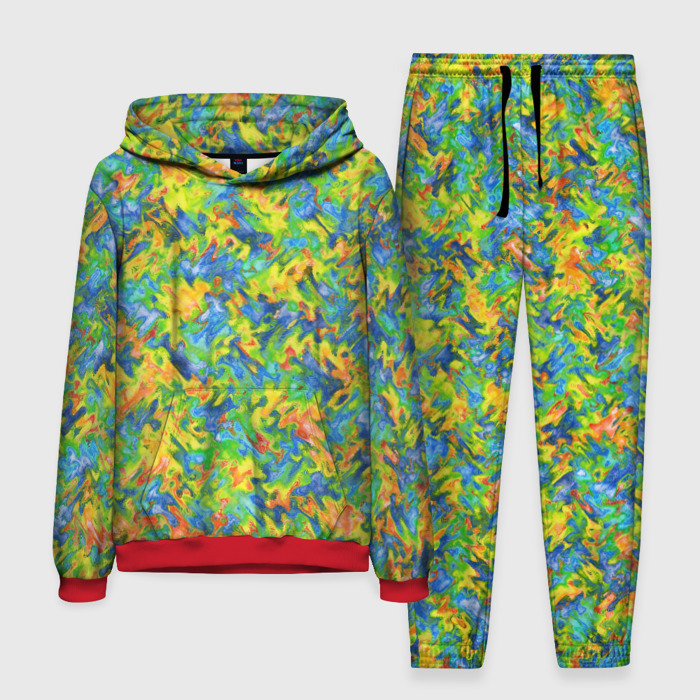 Мужской костюм с толстовкой 3D Абстрактный акварельный эффект фото