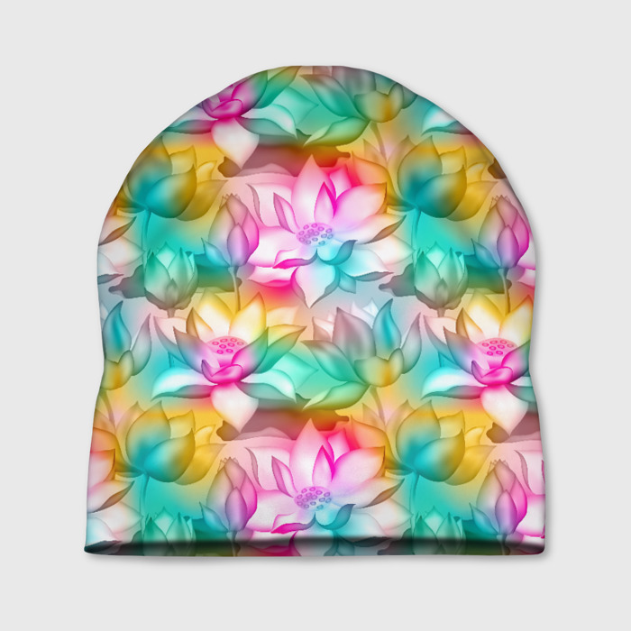 Шапка 3D Цветки лотоса фото