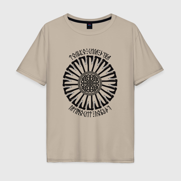 Мужская футболка хлопок Oversize Топоры и символ воина   только сила духа обеспечивает победу фото