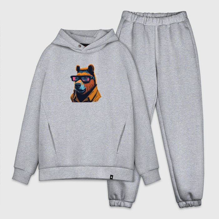 Мужской костюм oversize хлопок Стильная капибара фото