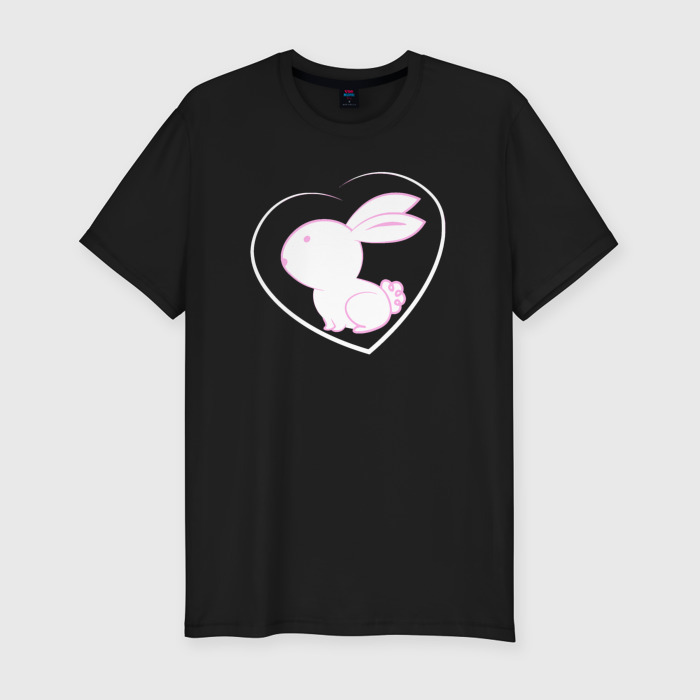Мужская футболка хлопок Slim Кролик в сердце фото