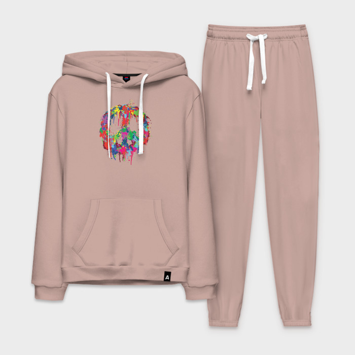 Мужской костюм хлопок с толстовкой Цветной мир фото