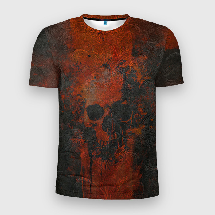 Мужская футболка 3D Slim Ржавый скелет фото