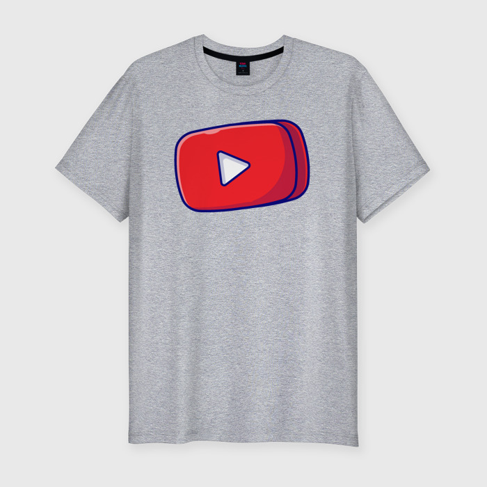 Мужская футболка хлопок Slim Кнопка play фото