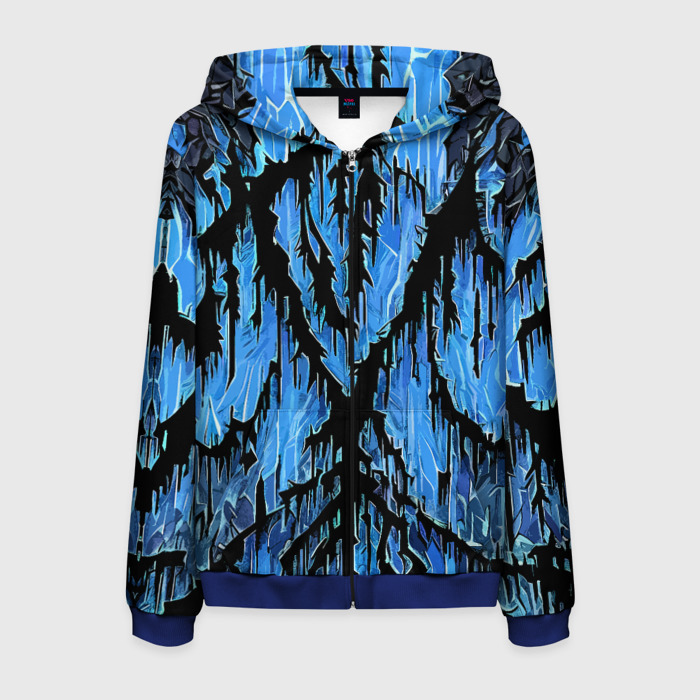 Мужская толстовка 3D на молнии Синий разлом фото