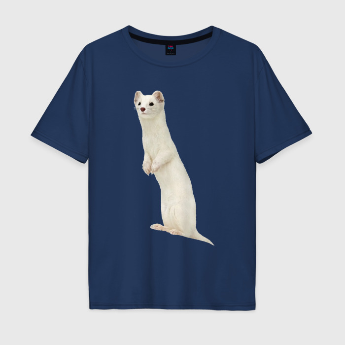 Мужская футболка хлопок Oversize Белая ласка фото