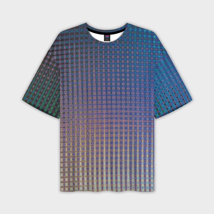 Мужская футболка oversize 3D Сеточная геометрия фото