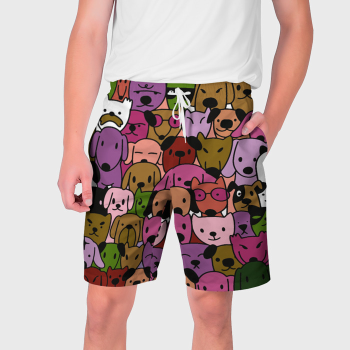 Мужские шорты 3D Такие разные собачки фото