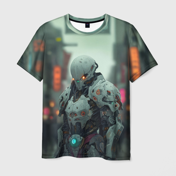 Мужская футболка 3D Кибернетический страж фото