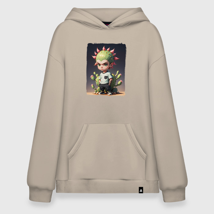 Худи SuperOversize хлопок Мальчик кактус фото