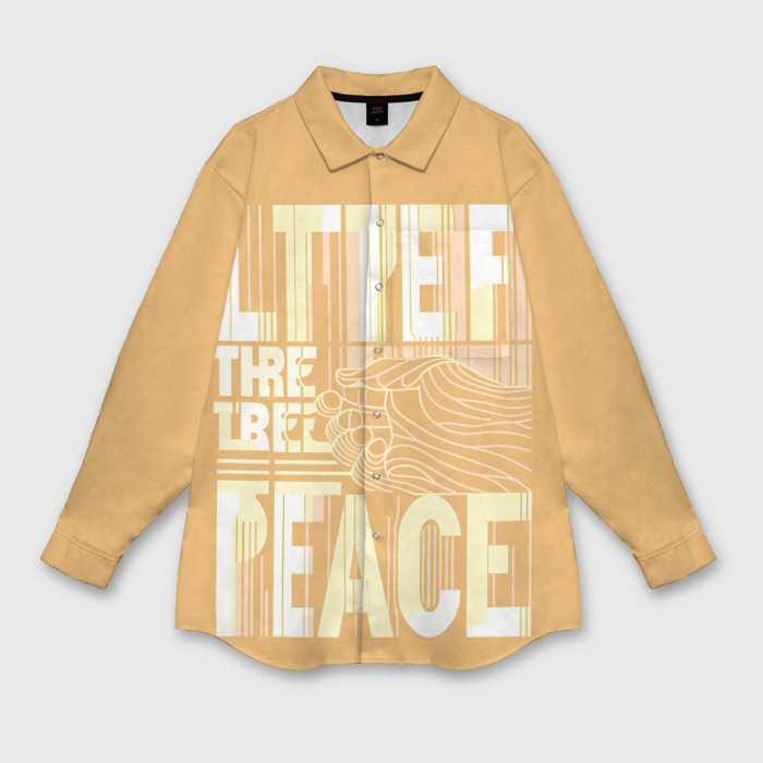 Мужская рубашка oversize 3D Let there be peace фото