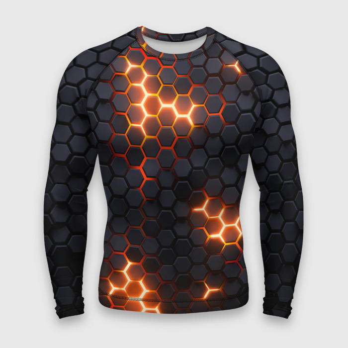 Мужской рашгард 3D Неоновый желтый фото