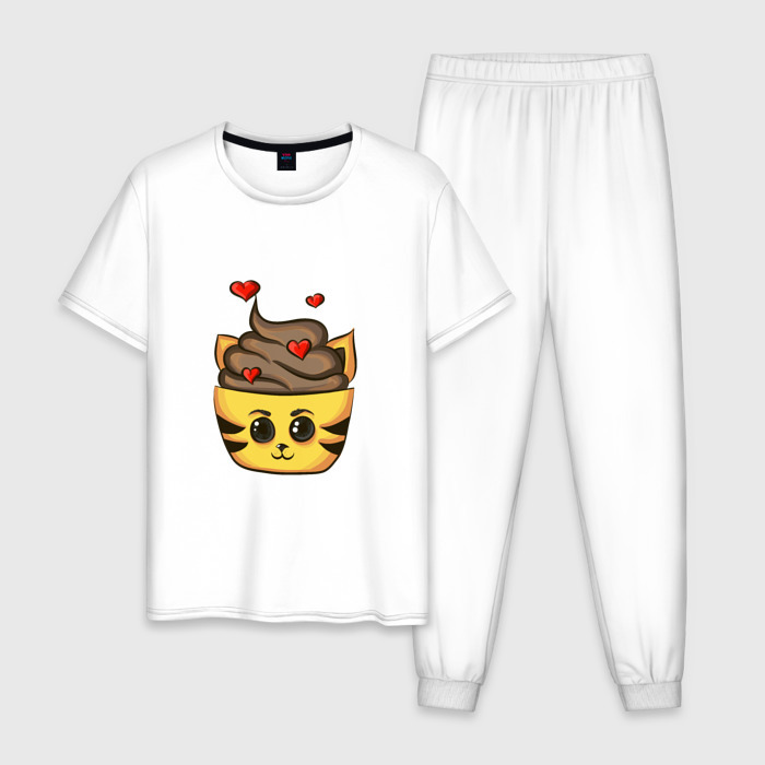 Мужская пижама хлопок Котенок кексик фото