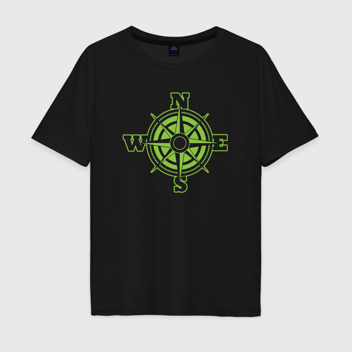Мужская футболка хлопок Oversize Компас путешествий фото