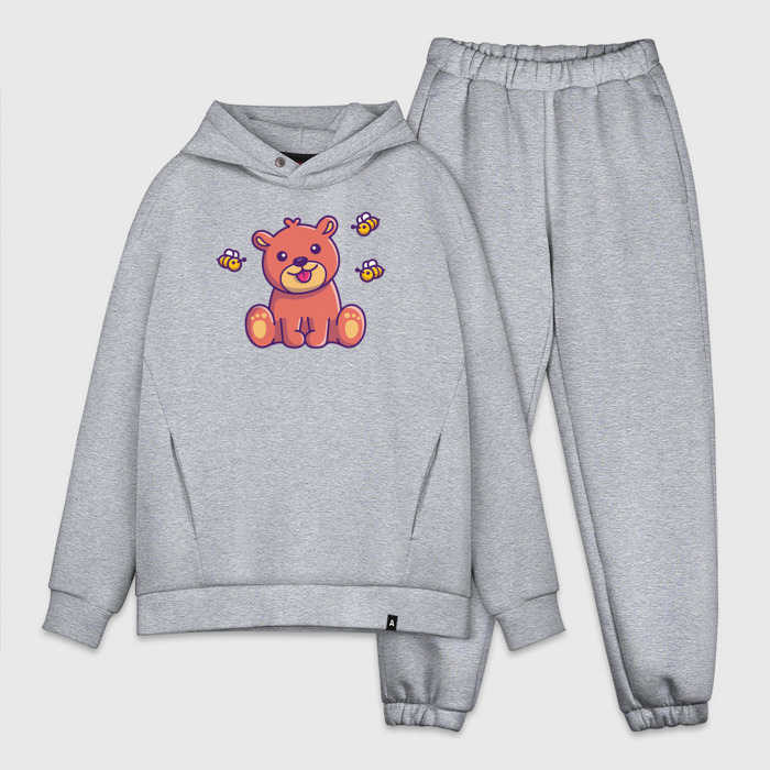 Мужской костюм oversize хлопок Мишка и пчёлки фото