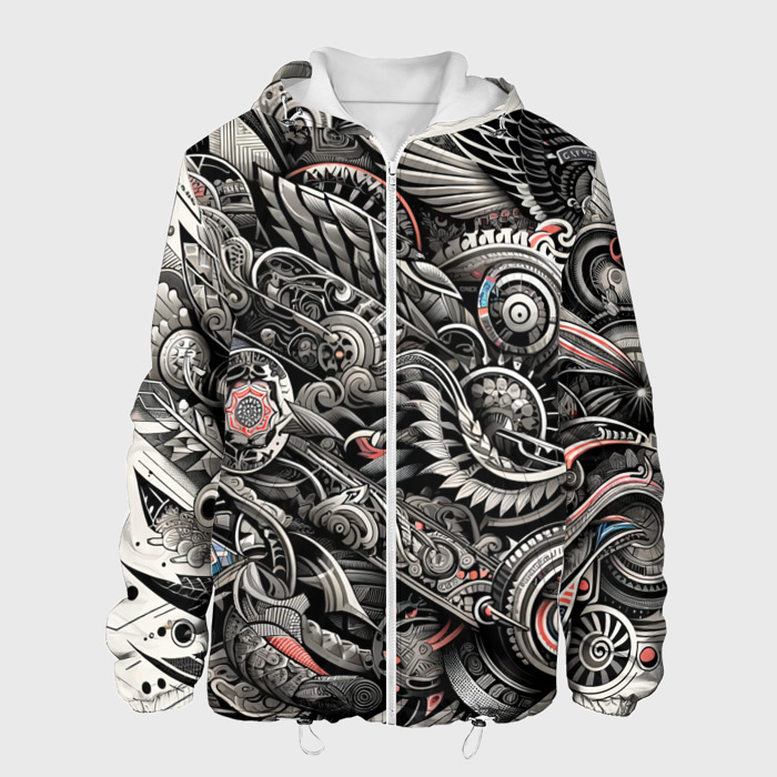 Мужская куртка 3D Тату   нейросеть фото