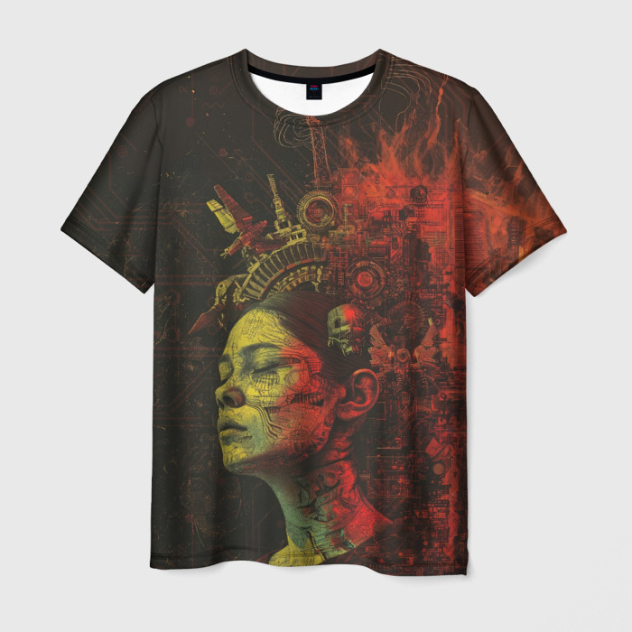 Мужская футболка 3D Кибернетическая дива фото