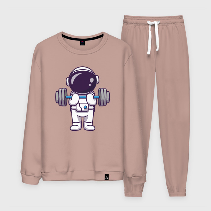 Мужской костюм хлопок Космонавт со штангой фото