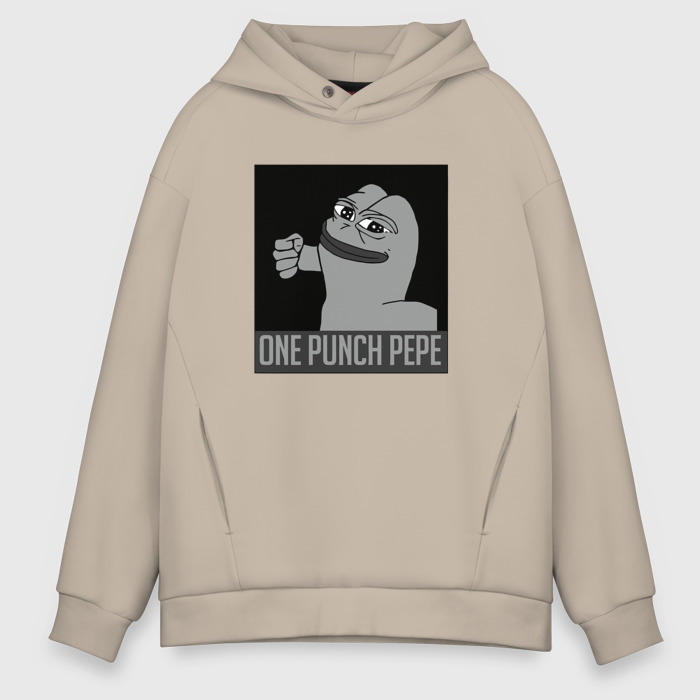 Мужское худи Oversize хлопок One punch pepe фото