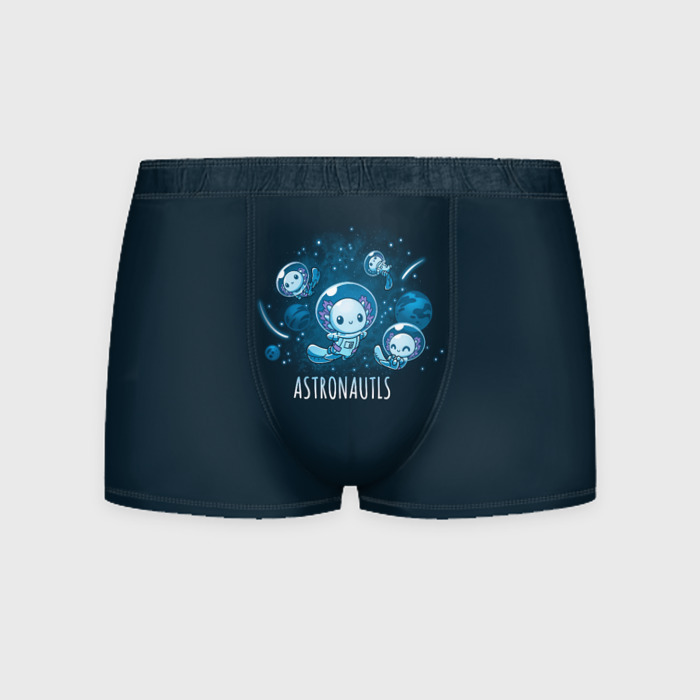 Мужские трусы 3D Аксолотли астронавты фото