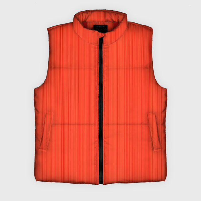 Мужской жилет утепленный 3D Морковный полосатая рябь фото