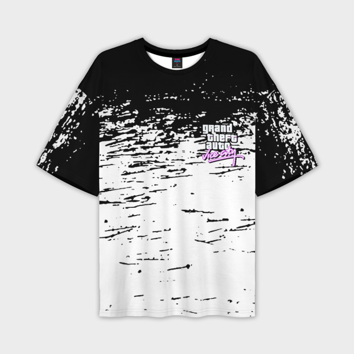 Мужская футболка oversize 3D GTA vice city краски фото