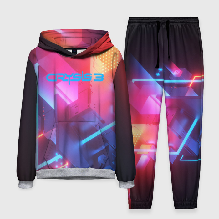 Мужской костюм с толстовкой 3D Crysis текстура брони фото