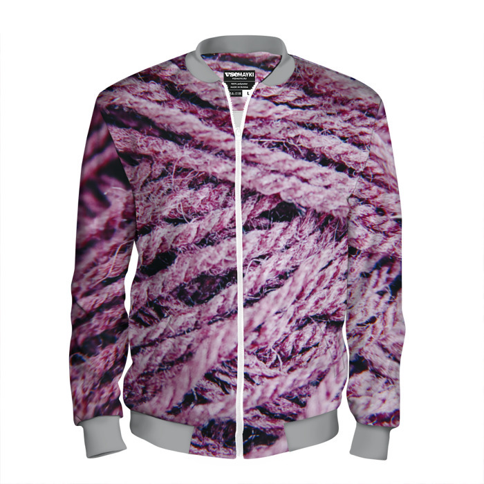 Мужской бомбер 3D Сиреневые нити фото