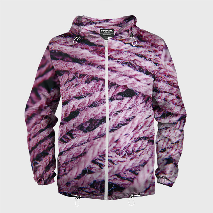 Мужская ветровка 3D Сиреневые нити фото