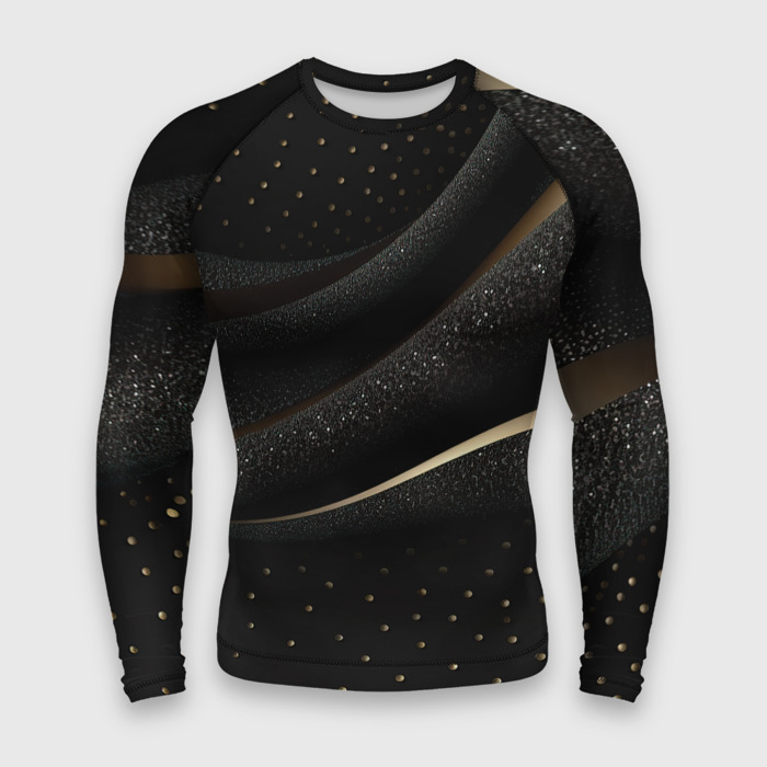 Мужской рашгард 3D Черный бархат и золото фото