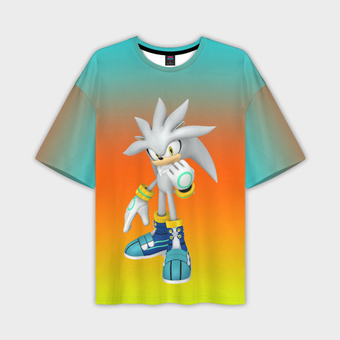 Мужская футболка oversize 3D Сильвер Соник фото
